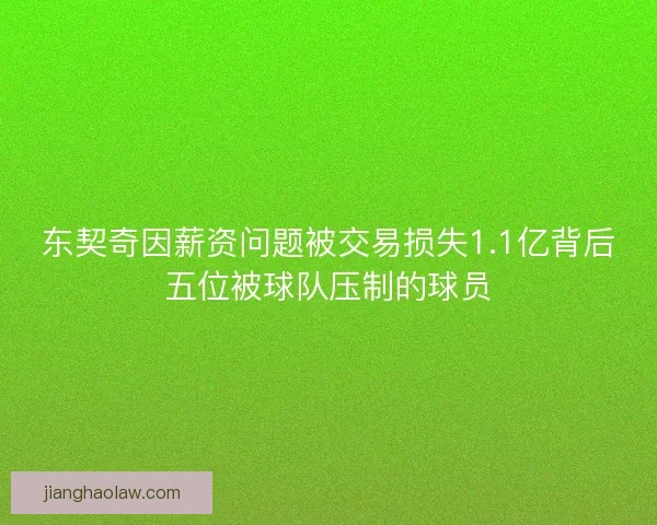 东契奇因薪资问题被交易损失1.1亿背后五位被球队压制的球员